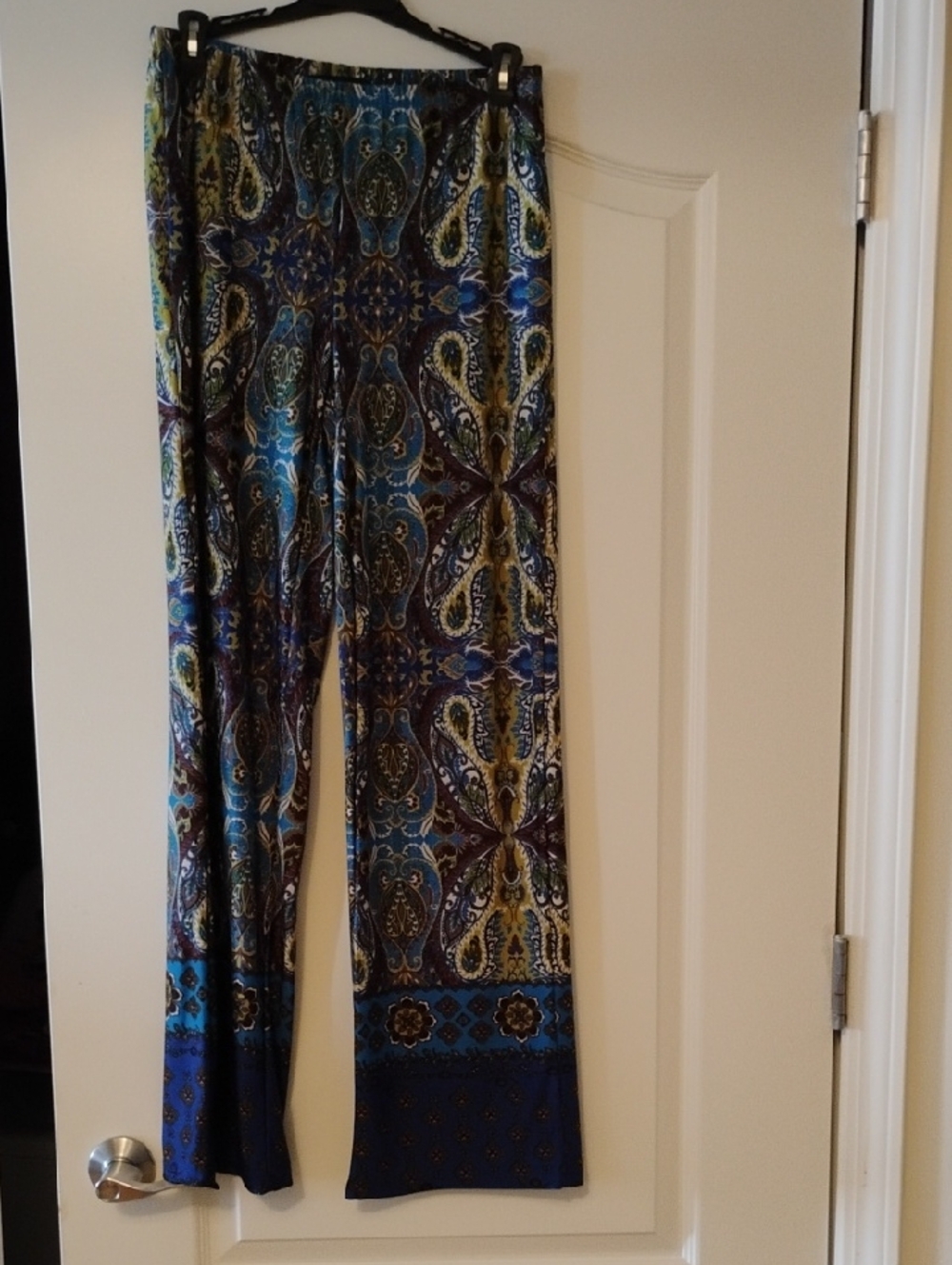 Melissa Paige Blue Multi Paisley Wide-Leg Pants